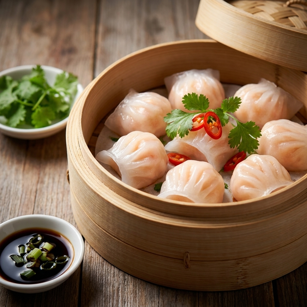 Prawn Hakau - cooked and plated