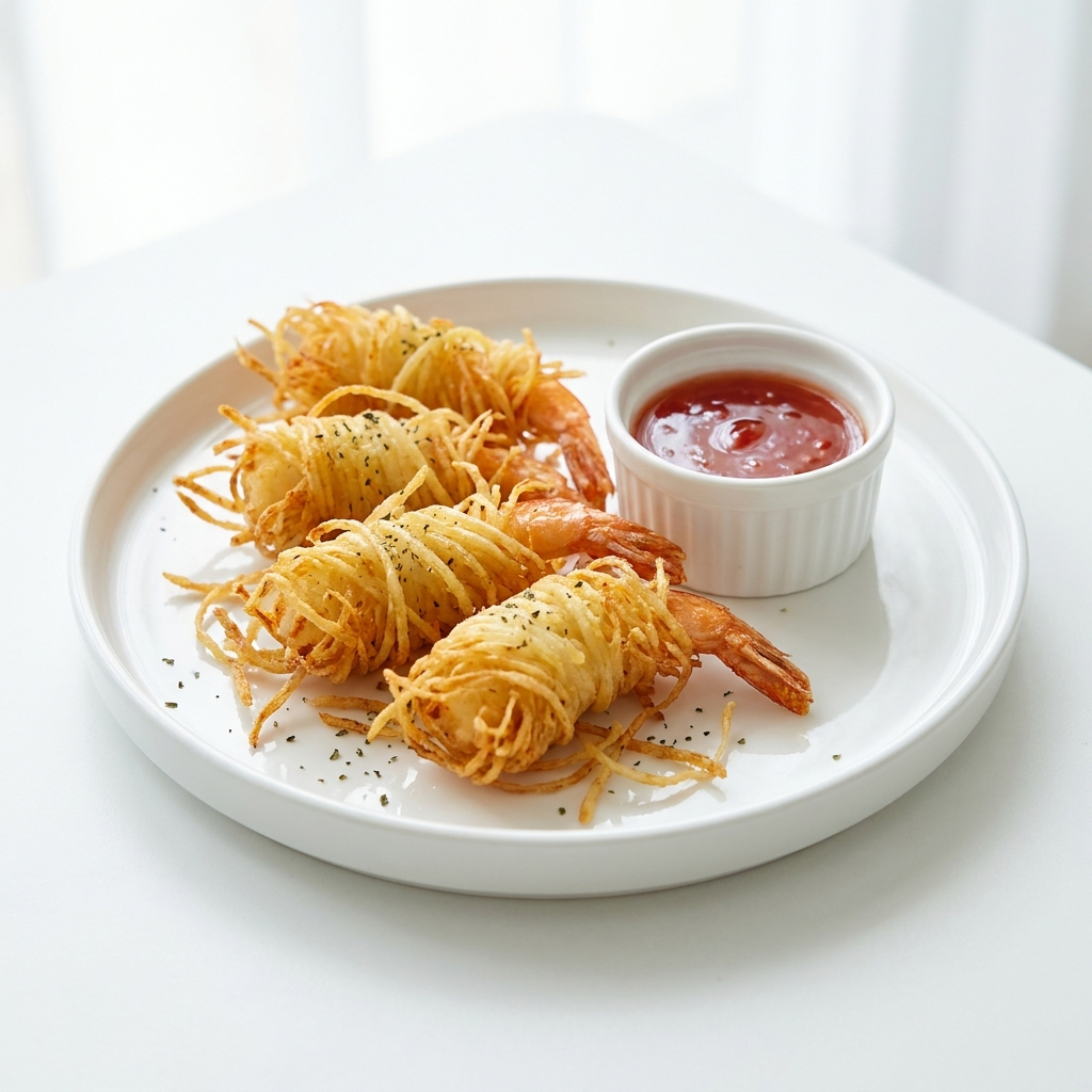 Potato Prawn Wrap - cooked, plated